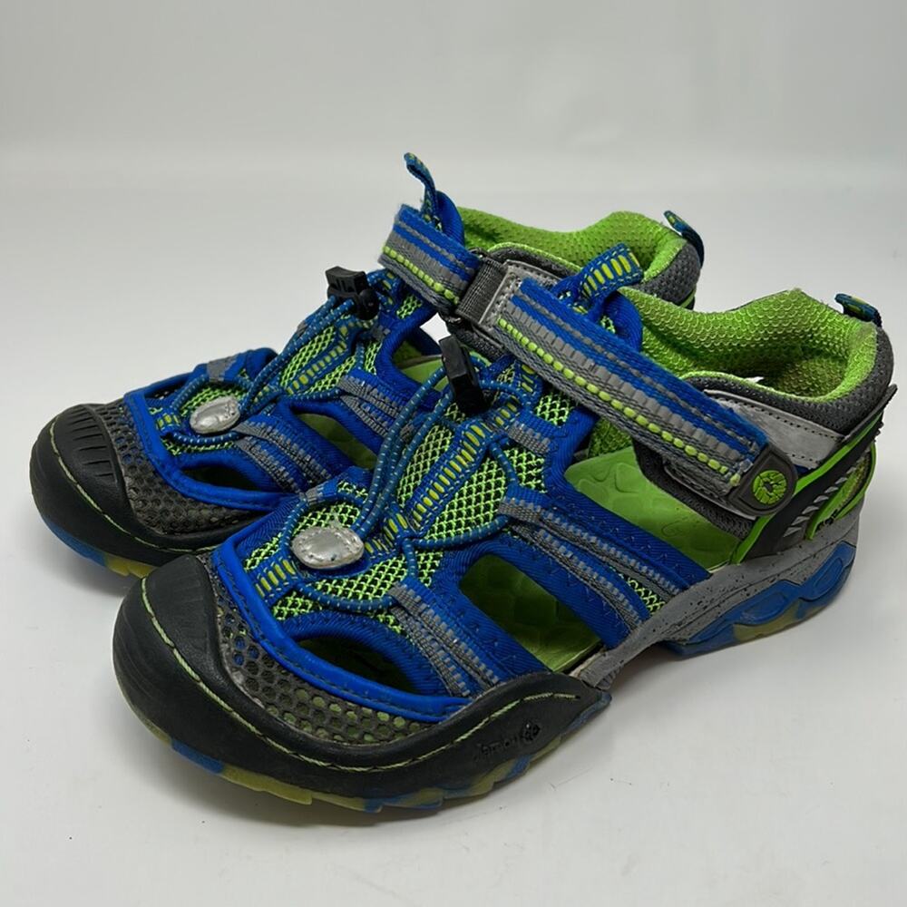 Jambu Kid Boys Blue & Green Sneakers Size 1